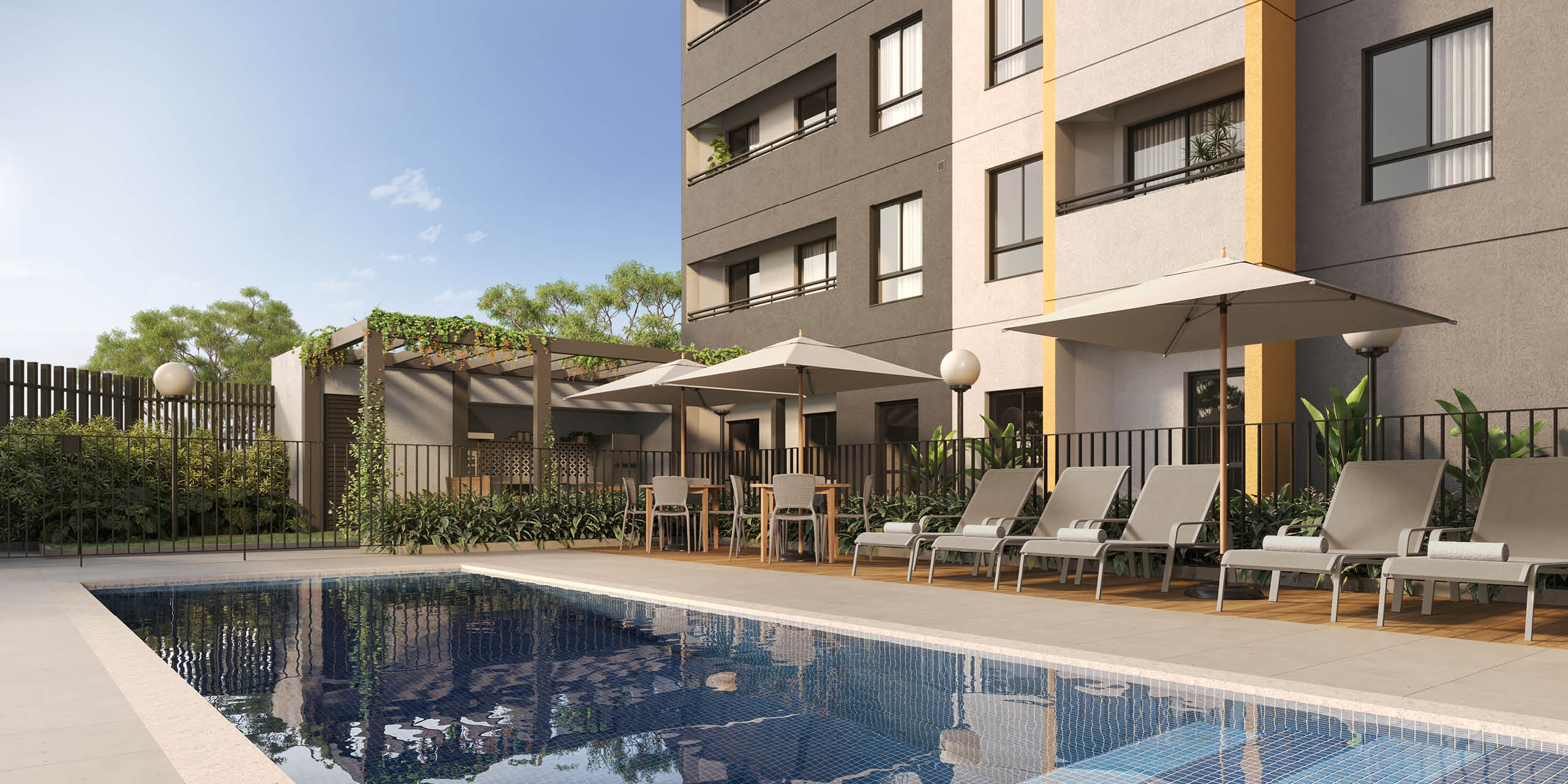 Piscina Com Solarium