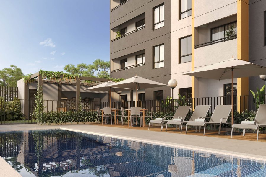 Piscina Com Solarium